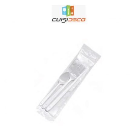 Kit 3 pcs Transparent (couteau,fourchette, cuillère)